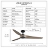 Urban Ambiance Luxury Modern Ceiling Fan 11.25''H x 60''W,  Aged Nickel Finish,  Townsville Collection, UHP9281 - 3 of 4