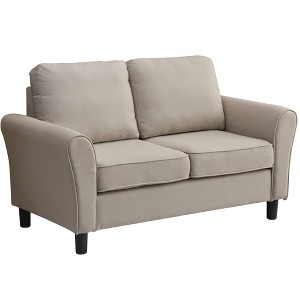 Linen Sofa Modern Couch Comfy Loveseat for Living Room, Office, Bedroom - 1 of 4