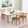 Tangkula Modern Dining Chair Set of 4 Upholstered Kitchen Chair w/Rubber Wood Legs - 3 of 4