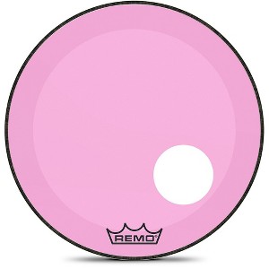 Remo Powerstroke P3 Colortone Pink Resonant Bass Drum Head With 5" Offset Hole - 1 of 3