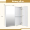 Costway 24.5" x 42.5" Bathroom Wall Cabinet with Double Mirrored Doors & Adjustable Shelf - 3 of 4