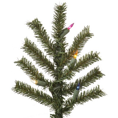 Tiny Green PVC Alpine Artificial Christmas Tree with Lights