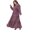 Agnes Orinda Women's Plus Size Polka Dots Boho Flowy Long Lantern Sleeve Ruffle Hem A Line Dresses - 3 of 4