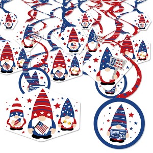 Big Dot of Happiness Patriotic Gnomes - Holiday Gnome Party Hanging Decor - Party Decoration Swirls - Set of 40 - 1 of 4