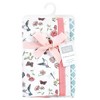 Hudson Baby Infant Girl Cotton Flannel Burp Cloths, Hummingbird Garden 4 Pack, One Size - 2 of 4