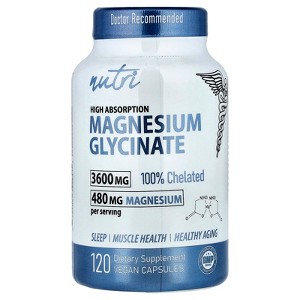 Nutri Magnesium Glycinate, High Absorption, 120 Vegan Capsules (900 mg per Capsule) - 1 of 2