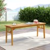 Tangkula 2 PCS Acacia Wood Outdoor Bench 48" Long Backless Wooden Picnic Bench w/ Slatted Seat - 2 of 4