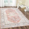 Washable Oriental Rug Non-Slip Ultra-Soft Vintage Medallion Low Pile Carpet Foldable for Living Room Bedroom Dorm - 2 of 4