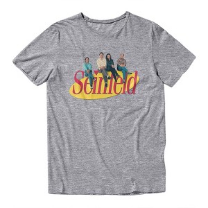 Mens Seinfeld Classic lineup T-Shirt - Seinfeld Mens Fashion Shirt - Jerry, Kramer, Geroge and Elaine Tee (Heather Grey, Medium) - 1 of 4