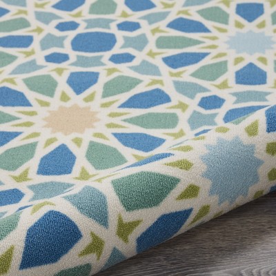 Porcelain Blue Rectangular Synthetic Indoor/Outdoor Area Rug
