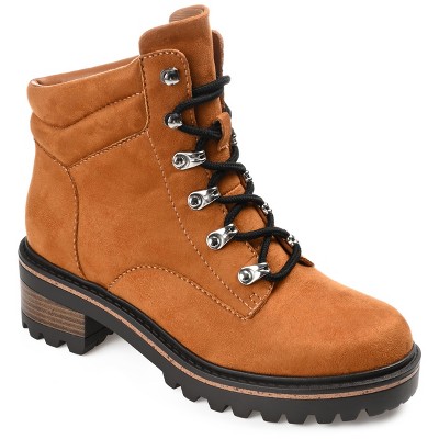 Journee Collection Womens Nyia Lace Up Stacked Heel Booties