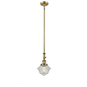 Oxford - 1 Light Stem Hung Tiltable Mini Pendant In Traditional Style-12 Inches Tall and 7.5 Inches Wide - 1 of 1