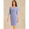 INSPIRE CHIC Women's Elegant Work 3/4 Sleeve Plaid Tweed Bodycon Dresses - 2 of 4