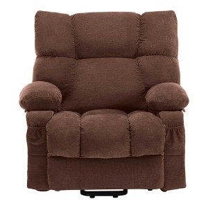 AndMakers 42 in. W Brown Polyester Blend Massage Recliner with Remote Control, Tufted and Storage - 1 of 4