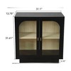 Buffet Cabinet with 2 Doors&Adjustable Shelf, Modern Kitchen Buffet Sideboard for Living Room, Kitchen with Golden Handles for Living Room, Kitchen - 3 of 4