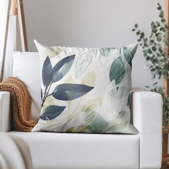 Americanflat Botanical Green Sleeves I By Pi Creative Art Throw Pillow