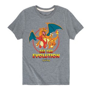 Boys' - Pokémon - Charizard Charmander Charmeleon Evolution Short Sleeve Graphic T-Shirt - 1 of 4