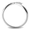 Slickblue Polished Stainless Steel CZ Cross Ring - Clear Stone, Midi Style, Stackable Design, No Plating, Sizes 5-10 - 4 of 4