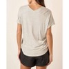 Women's Striped V-Neck Short Sleeve T-Shirt - mittoshop - 3 of 4