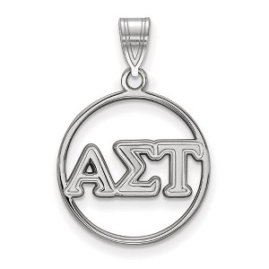 Black Bow Jewelry Sterling Silver Alpha Sigma Tau Greek Life Medium Pendant - 1 of 3