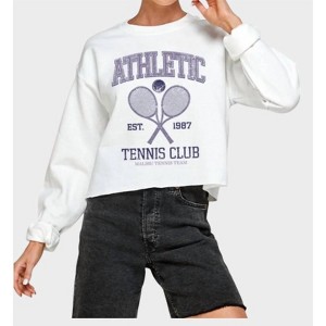 Women's Athletic Tennis Club Sweatshirt - Illustrated Society - 1 of 2