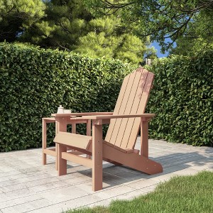 vidaXL Outdoor Patio Adirondack Chair in High-Density Polyethylene (HDPE), Resistant to Weather and UV, Low Maintenance, Brown - 1 of 4