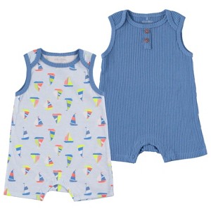 Kyle & Deena Baby Boy Romper Newborn Essentials Summer Tanktop 2 PC Set - 1 of 3
