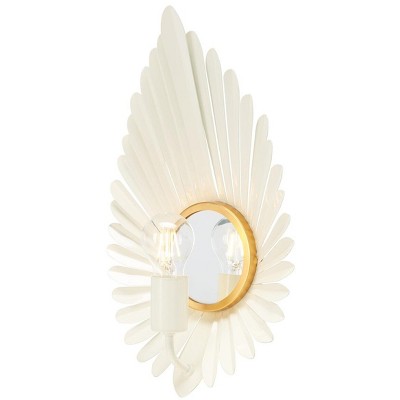 Ivory and Gold Leaf Direct Wired Wall Sconce