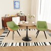 Gulches 3-Piece Mid-Century Tulip Dining Set - 31.5" Walnut MDF Round Table + 2 Faux Leather Chairs, Black Metal Legs, 2-4 Person - 4 of 4