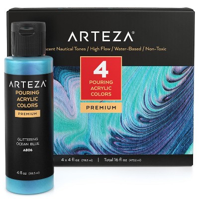 Arteza Iridescent Acrylic Paint, Dreamer Tones, 60 ml Bottles Set- 10 Pack