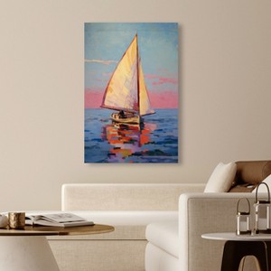 Art Remedy Contemplating at High Seas Beach Life Inspired Wall Art Unframed - 1 of 4