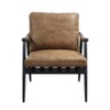 Acme Furniture 26" Anzan Accent Chair Berham Chestnut Top Grain Leather/Matt Iron Finish: No Assembly, Metal Frame, Dry Dust Care - 2 of 4
