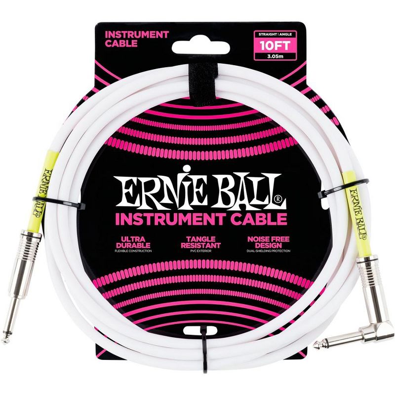 Ernie Ball Straight-Angle Instrument Cable - White, 3 of 4