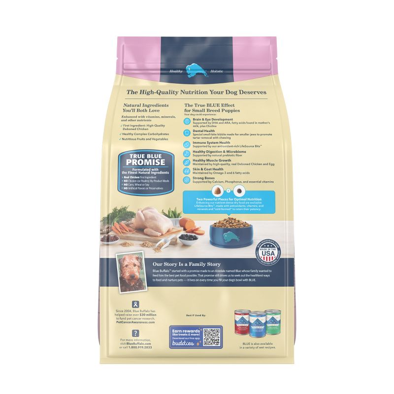Blue Buffalo Life Protection Chicken & Oatmeal Recipe Small Breed Puppy Dry Dog Food, 6 of 14