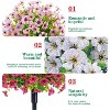Artificial Boxwood Ball Trees with Ground Spikes - 60cm UV Resistant Topiary Plants with Flowers, Fake Evergreen Shrubs 2pcs - 4 of 4