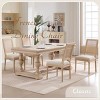 Dining Chair Set of 2 French Country with Square Back & Carved Solid Wood Frame for Dining Room Living Room Kitchen-Baofuwish - 3 of 4