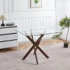 NicBex Minimalist Square Glass Dining Table with Cross Metal Legs,Modern Kitchen Table Bar Table,Dining Room Furniture - 3 of 4