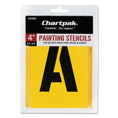 Chartpak Painting Stencil Set A-Z Set/0-9 Manila 35/Set 01565