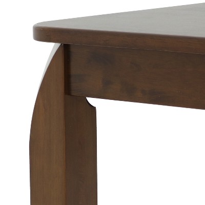 Dorian 62" Dark Walnut Solid Rubberwood Mid-Century Modern Dining Table