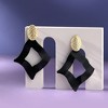 SOHI Women's Black Block Drop Earrings - 2 of 3