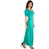 24seven Comfort Apparel Womens Casual Maxi Dress With Sleeves - 2 of 4