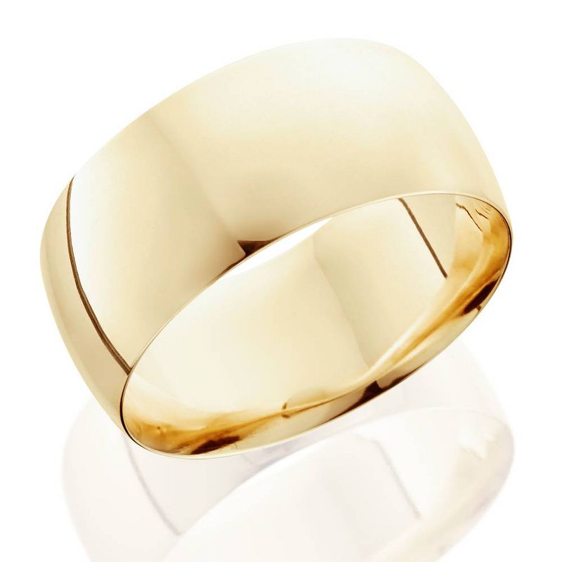 Pompeii3 10mm Comfort Fit 14K Yellow Gold Wedding Band Mens Ring, 2 of 5