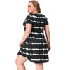 Agnes Orinda Women's Plus Size Tie Dye Trendy V Neck Round Hem Casual T-Shirt Dresses - 4 of 4