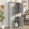 Garvee Pantry Cabinet, 70" Tall Kitchen Storage Cabinets with 4 Doors, Adjustable Shelves, Tall Cupboard for Bathroom, Dining Room - 2 of 4