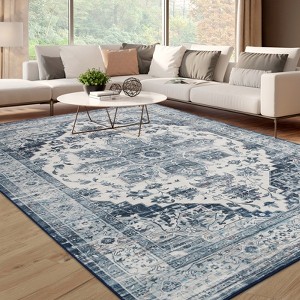 Area Rug, Machine Washable Rug, Stain Resistant Non-Slip Kitchen Rug, Traditional Distressed Accent Rug, Vintage Carpet for Bedroom, Dining Room - 1 of 4