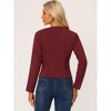 INSPIRE CHIC Women's Casual Fall Round Neck Button Front Elegant Work Blazer - 4 of 4