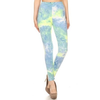 Slickblue Tie Dye Leggings - High Rise, Elastic Waist, Stretch Fit for Workout or Casual Wear - One Size