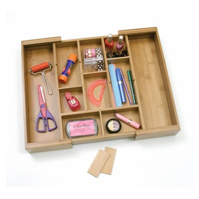 Natural Bamboo Expandable Organizer with Removable Dividers
