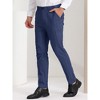 Lars Amadeus Men's Casual Striped Slim Fit Flat Front Contrast Color Trousers - 2 of 4