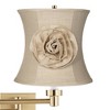 Barnes and Ivy Alta Warm Gold Plug-In Swing Arm Wall Lamp with Almond Flower Shade - 2 of 4